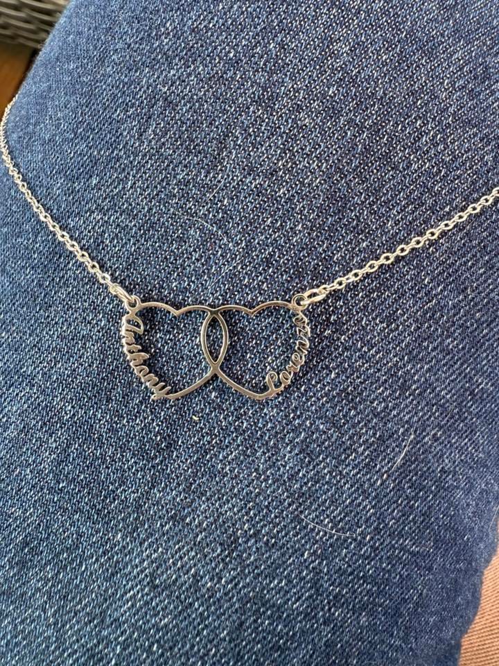 Customer photo review of Personalized Heart & Name Necklace