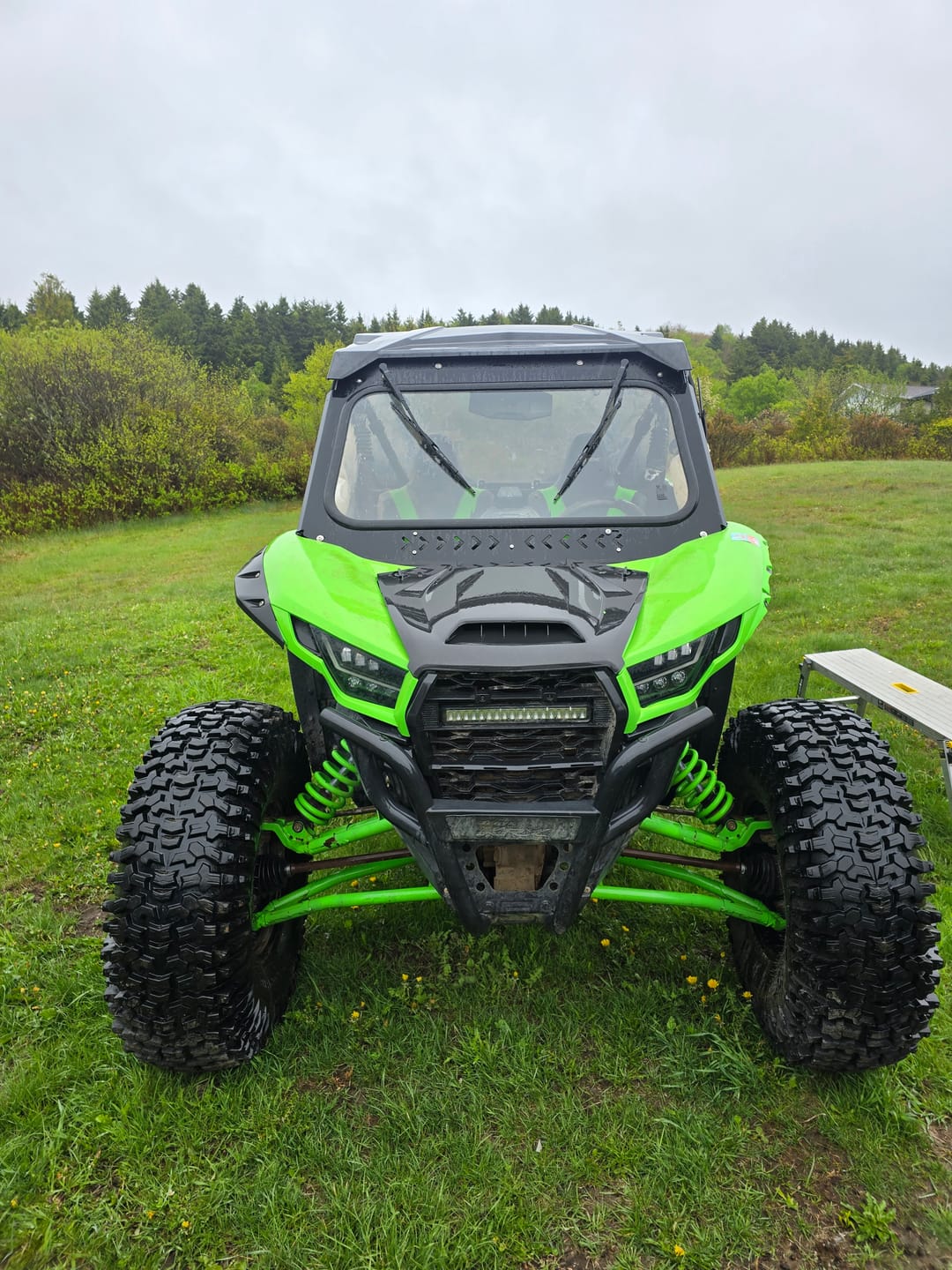 Customer photo review of Vented Glass Windshield with Wipers for Kawasaki Teryx