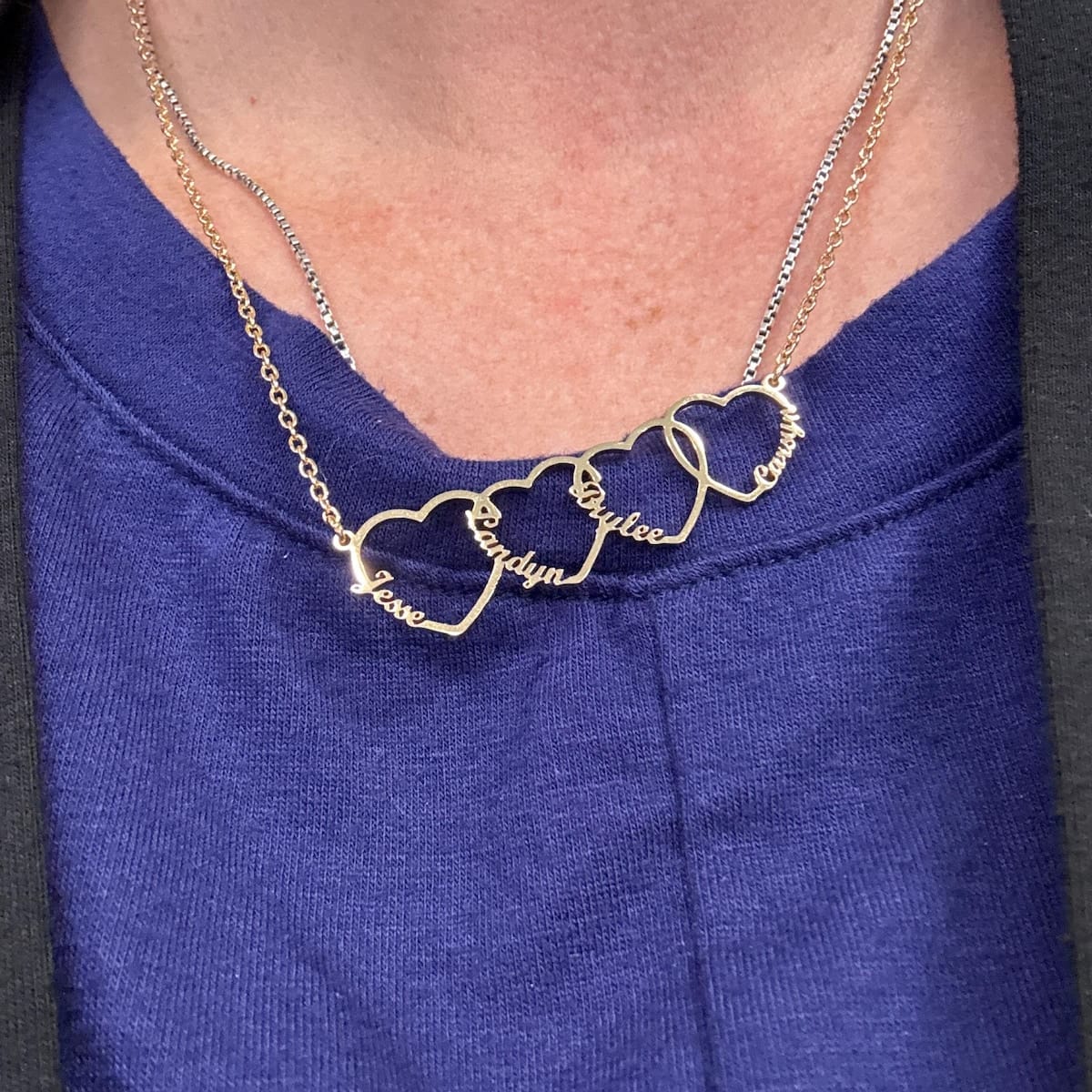 Customer photo review of Personalized Heart & Name Necklace