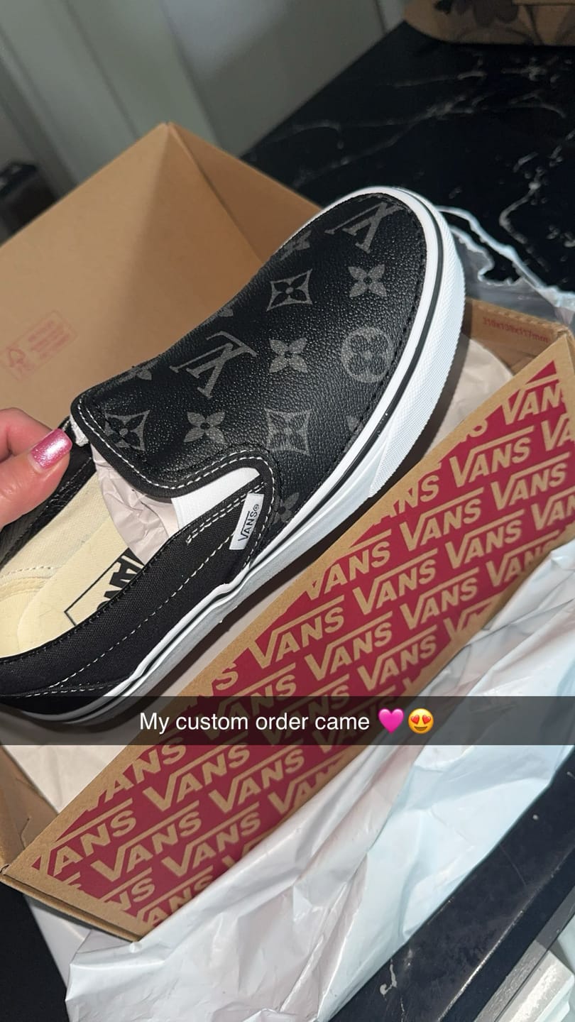 Customer photo review of Black Monogram Slip On