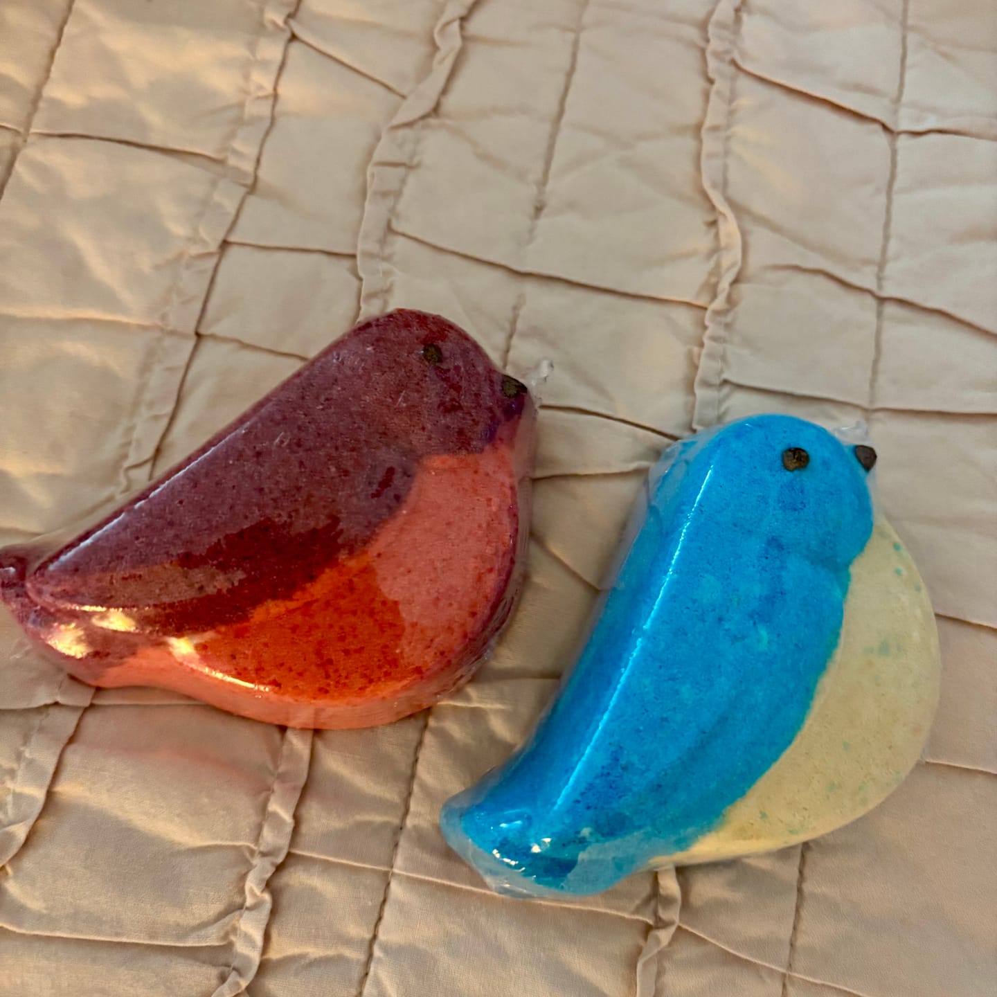 Customer photo review of Spring Bird Kids Bath Bomb with Mini Bird Figure Inside