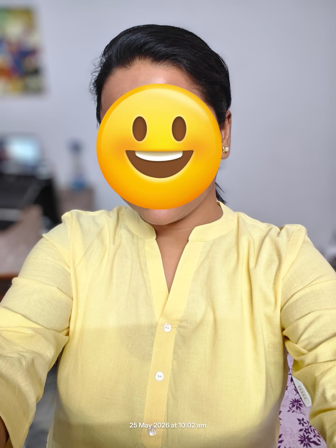 Customer photo review of Women Lemon Yellow Airy Linen Long Kurta