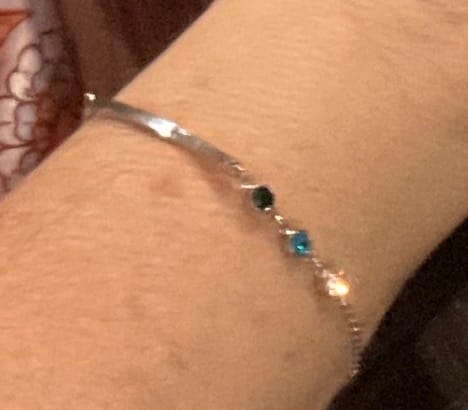 Customer photo review of Mama Personalized Bar and Birthstone Bracelet