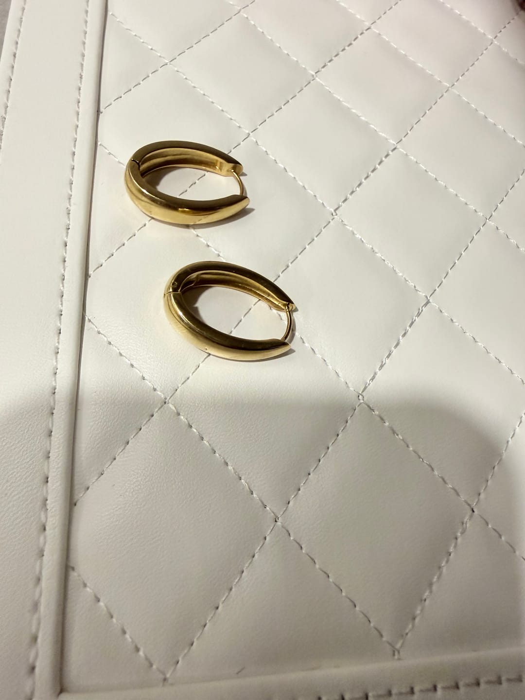 Customer photo review of Valentina Gold Hoop Earrings