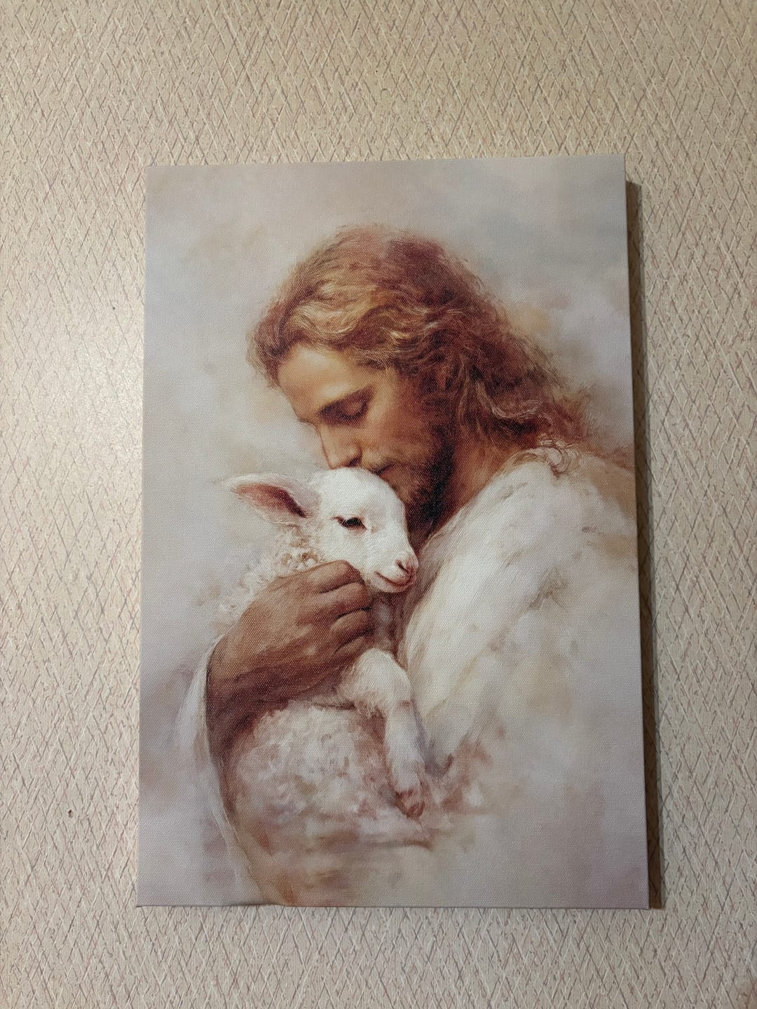 Customer photo review of The Good Shepherd – Jesus with Lamb Wall Art Canvas