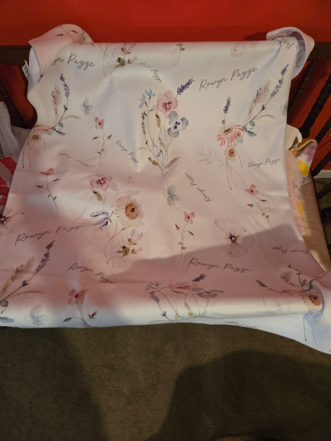 Customer photo review of Pretty wildflowers personalized baby girl blanket