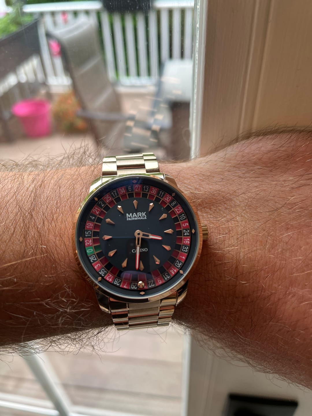 Customer photo review of Mark Fairwhale FW-5031 ROULEX Casino Watch – Luxury Roulette Timepiece