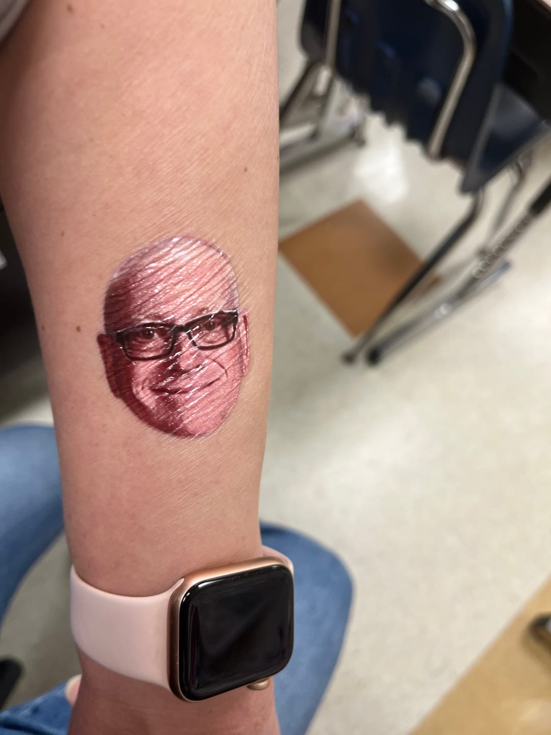 Customer photo review of Custom Photo Face Temporary Tattoo