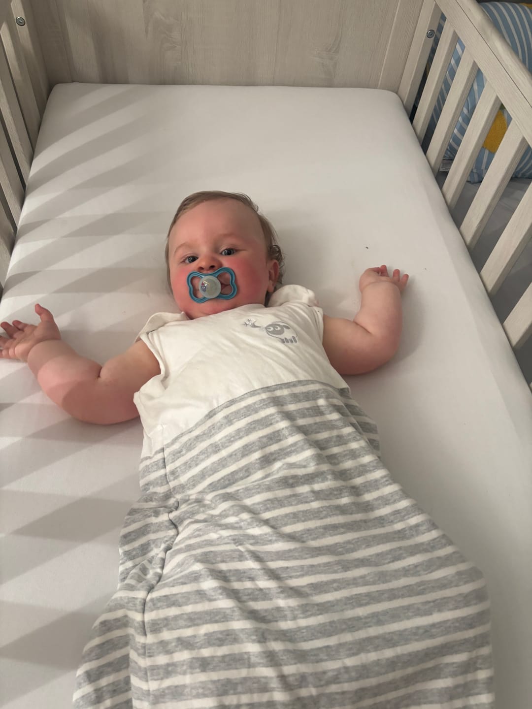 Customer photo review of ewan snuggly | baby comforter | gray