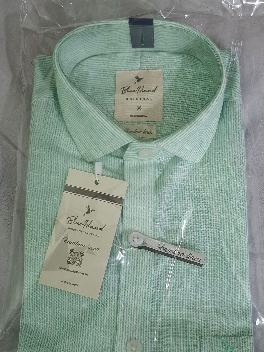 Customer photo review of Green Grid Stripes -Full-Bamboo Linen