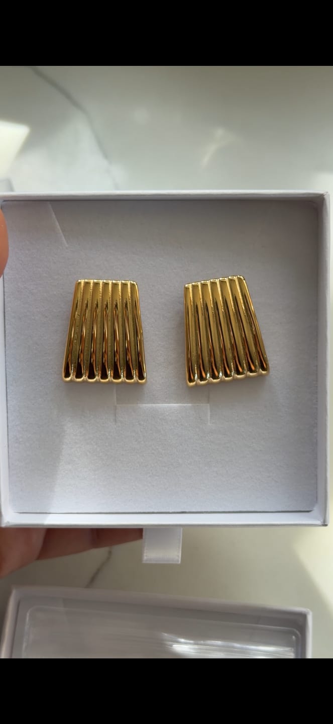 Customer photo review of Heather Statement Earrings