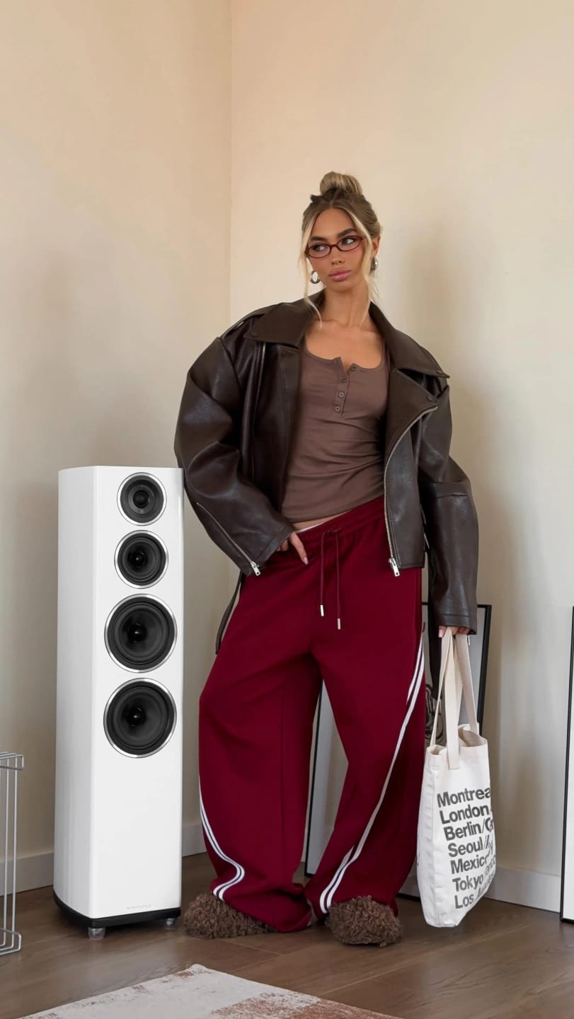 Customer photo review of Evita Vegan Leather Jacket