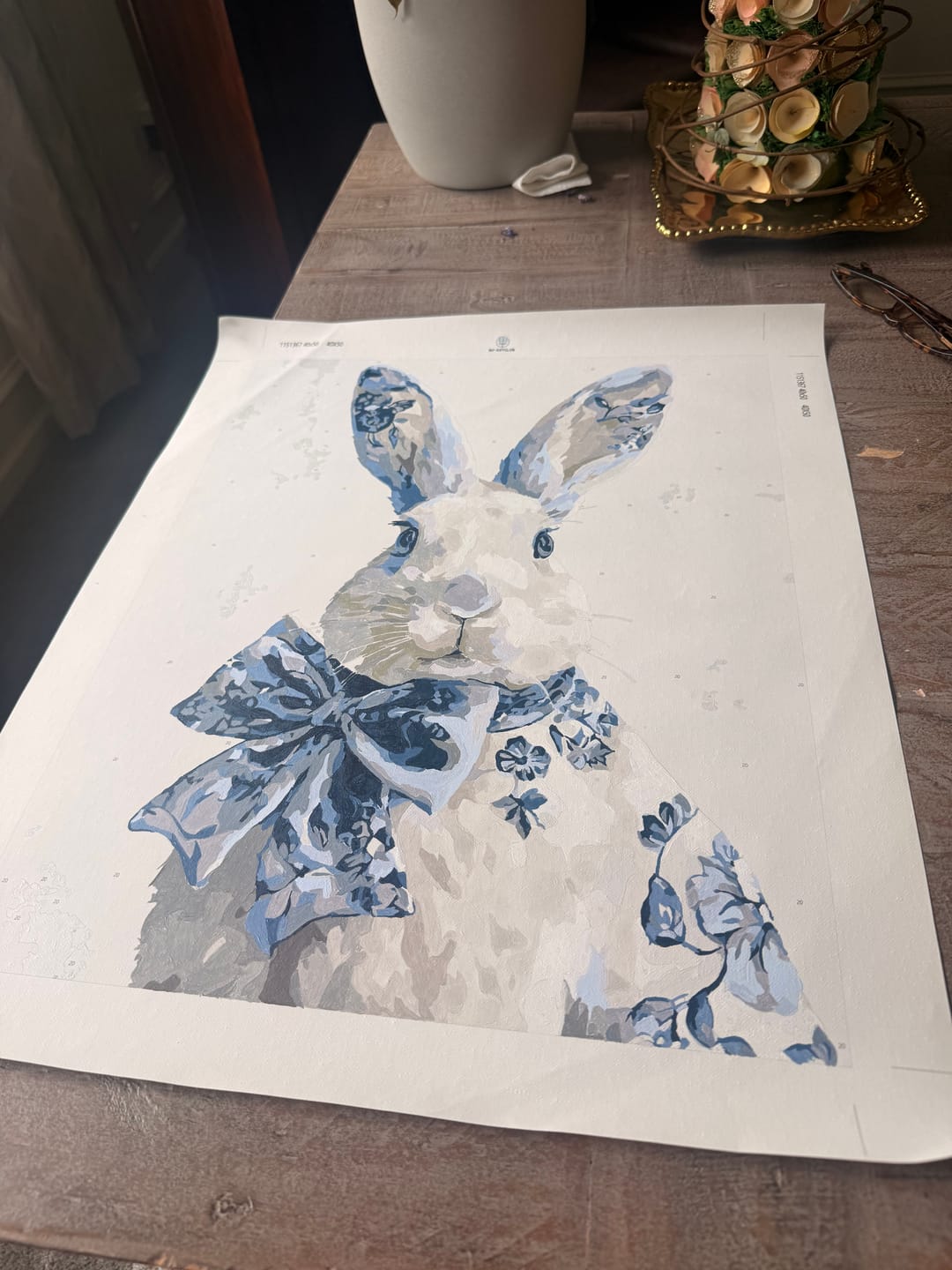 Customer photo review of Delft Blue Bunny | Paint by Number