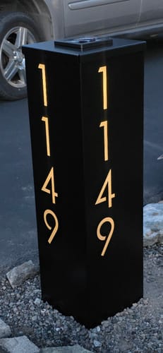 Customer photo review of Address Column - White Translucent Plexiglass Backing Upgrade