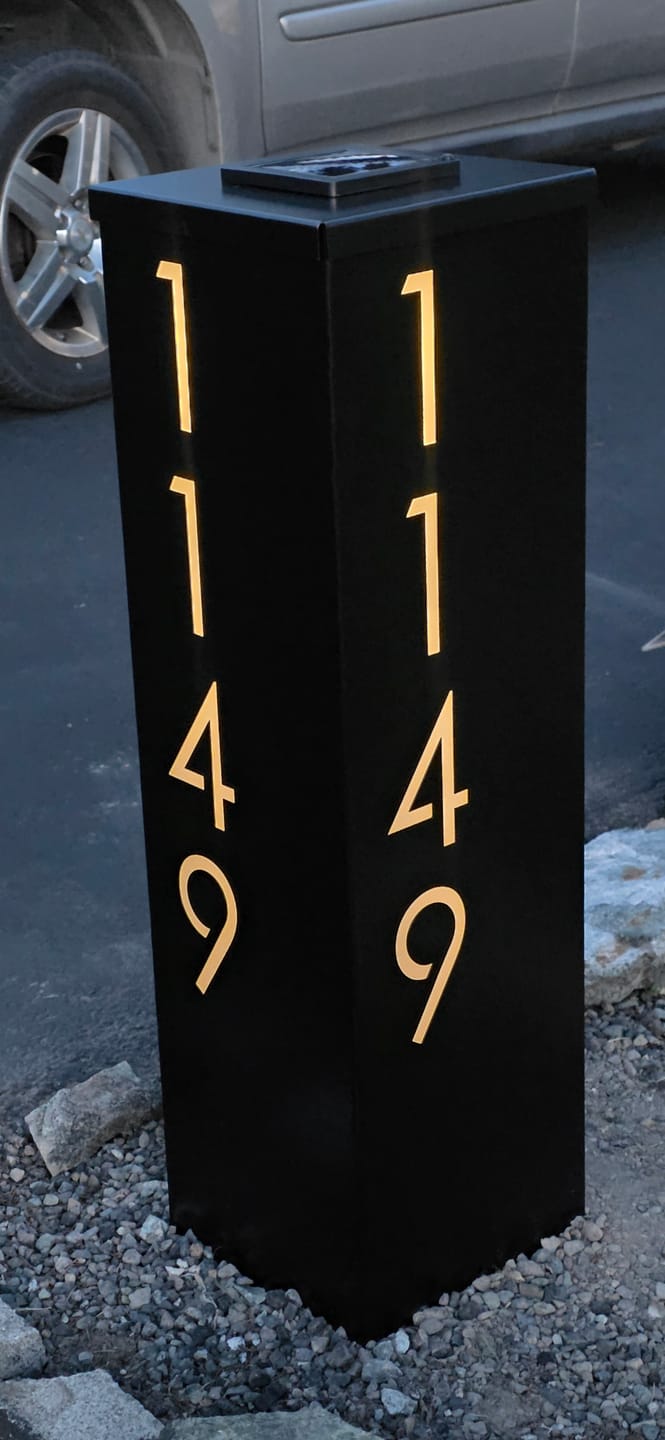 Customer photo review of Address Column - White Translucent Plexiglass Backing Upgrade