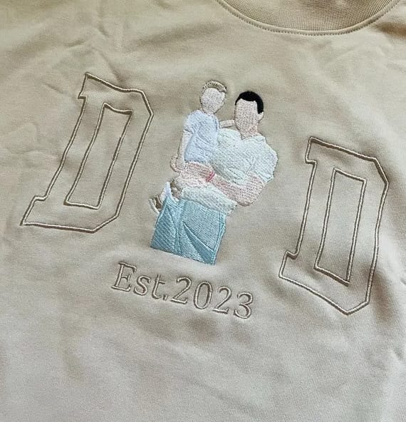 Customer photo review of Custom Photo Embroidered Sweatshirt for DAD