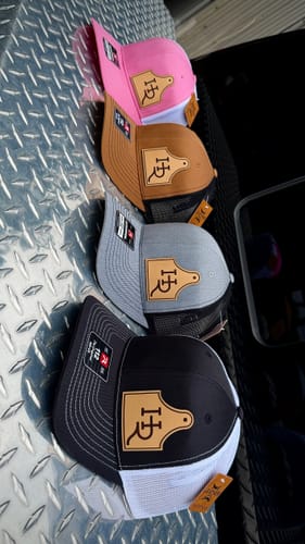 Customer photo review of Premium Custom Leather Patch Hats (Wholesale)