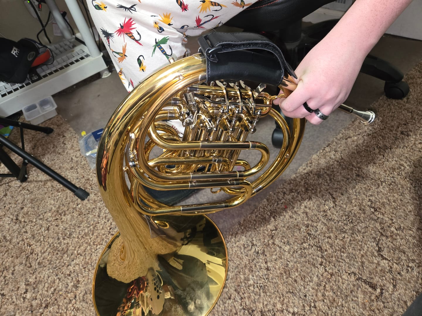Customer photo review of Protec Leather French Horn Hand Strap