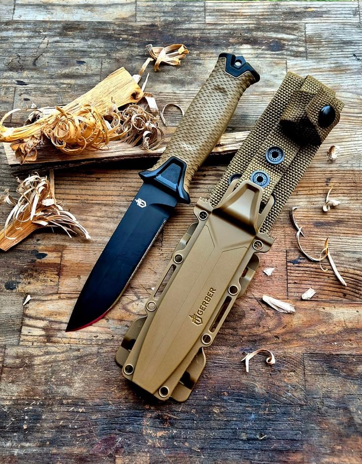 Customer photo review of Gerber Strongarm Fixed Drop Plain Blade Knife Coyote Handle (G30001058)