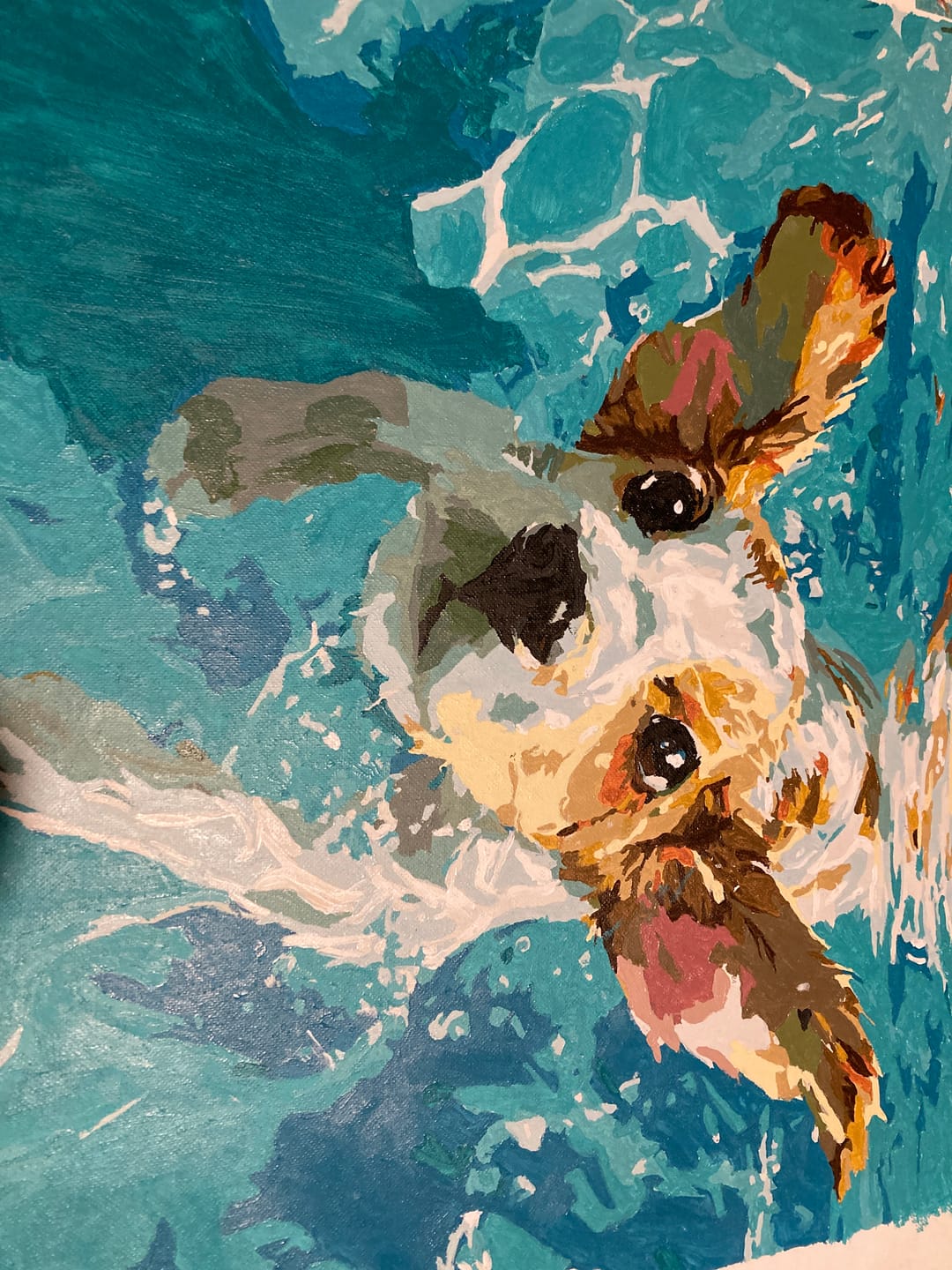 Customer photo review of Underwater swimmer | Paint by Number