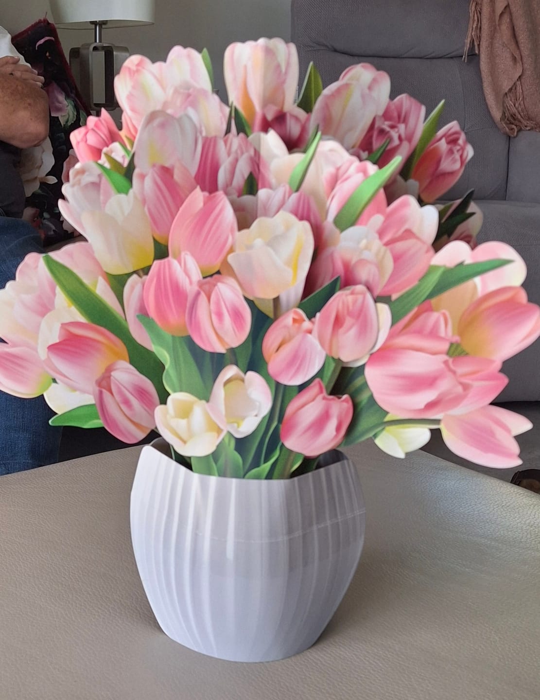 Customer photo review of Tulip Kisses Pop-Up Bouquet