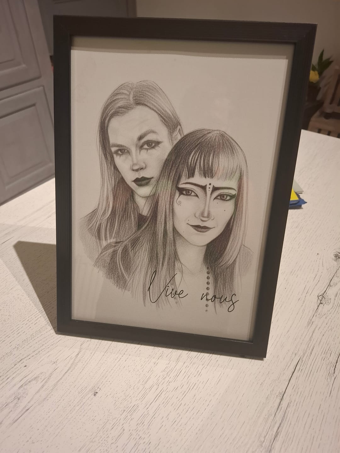 Customer photo review of Affiche effet sketch crayon de papier - Cadre personnalisé