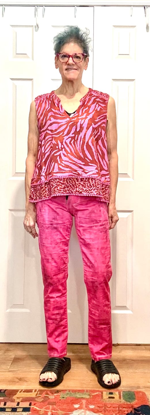 Customer photo review of Candy Stretch Iconic Jeans, Magenta