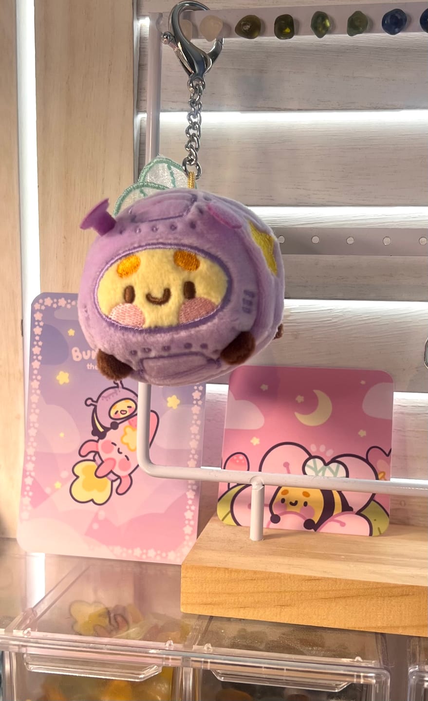 Customer photo review of Bumblebutt Space Bee Plush Keychain | Cute Kawaii Bee Bag Charm