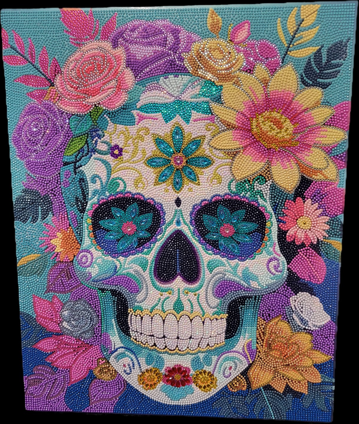 Customer photo review of Sparkling Skull Crystal Art Canvas Kit 40x50cm