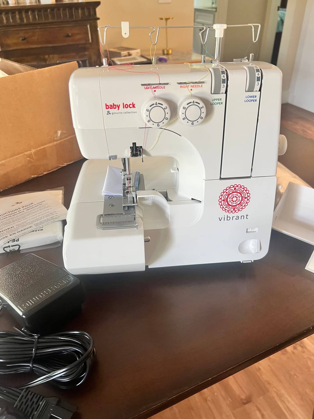 Customer photo review of Baby Lock Vibrant Serger with FREE Bundle