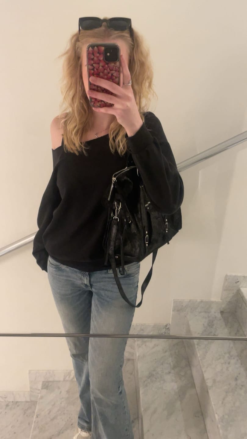 Customer photo review of It girl bag black silver