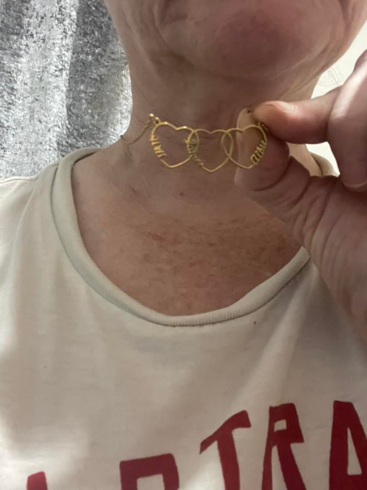 Customer photo review of Personalized Heart & Name Necklace