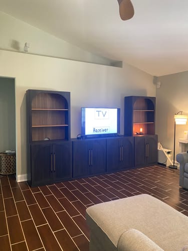 Customer photo review of Jagger Wood Door Entertainment Center Wall Unit (6-Piece)
