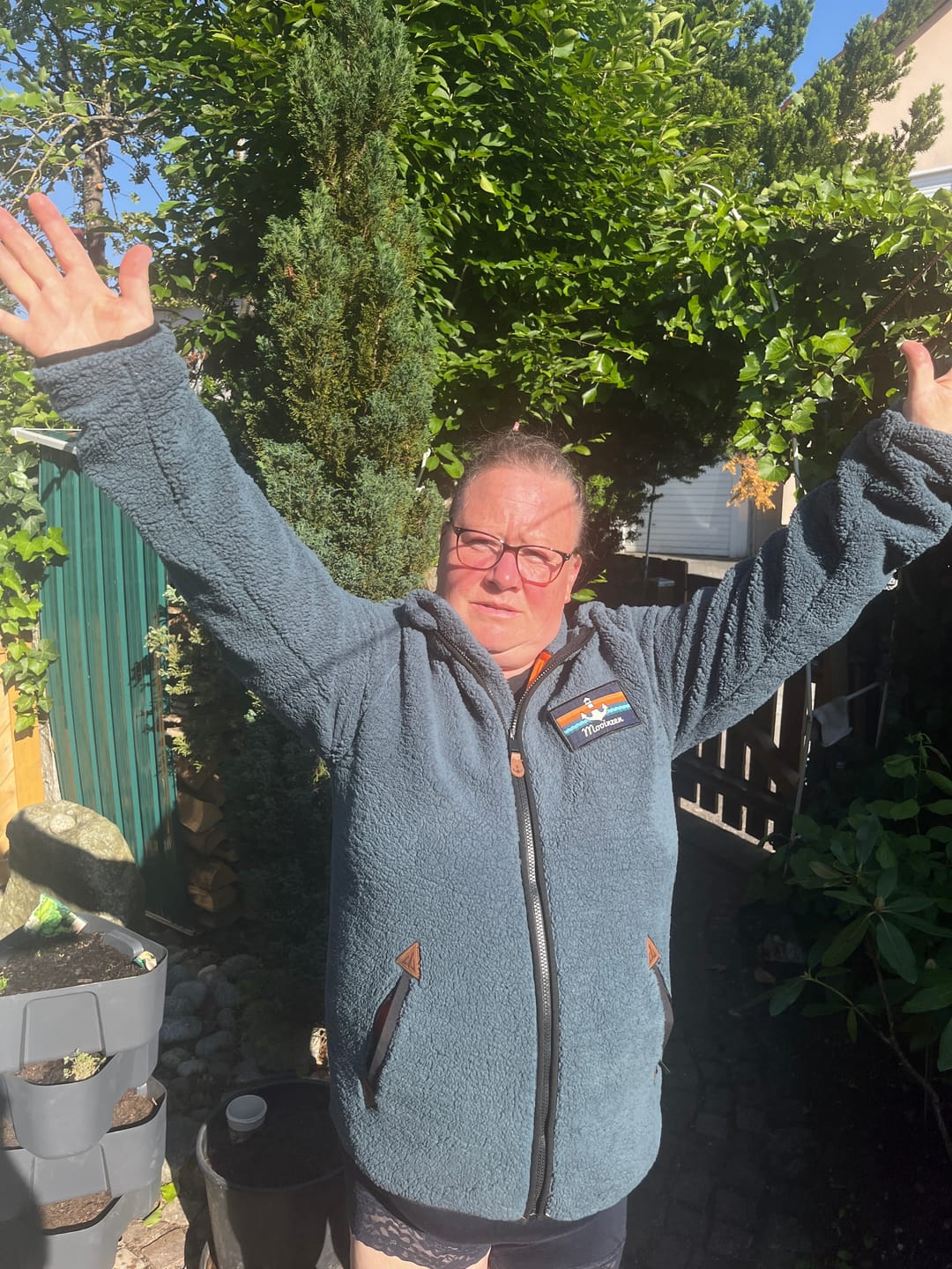 Customer photo review of Klettwatt Patch · Unisex Premium Sherpa Jacke