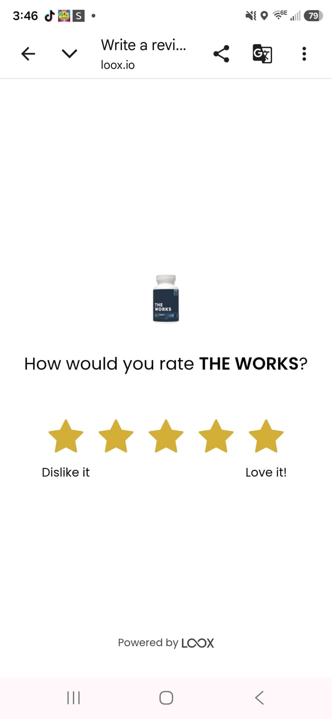 Customer photo review of THE WORKS