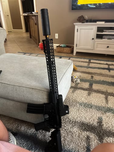 Customer's black AR-15 rifle after installing the Silent H2 Buffer & Spring System.