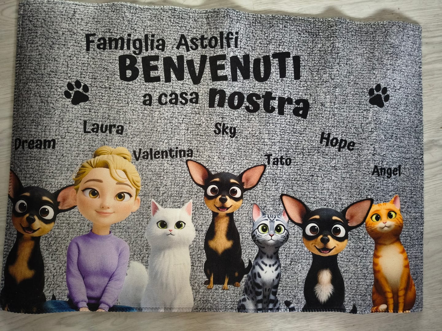 Customer photo review of Casa nostra - Zerbino personalizzato