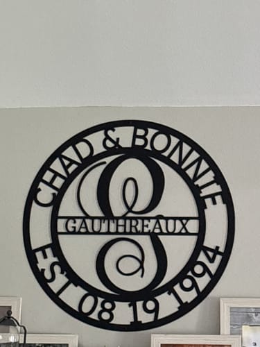 Customer photo review of Elaborate Name - Steel Sign