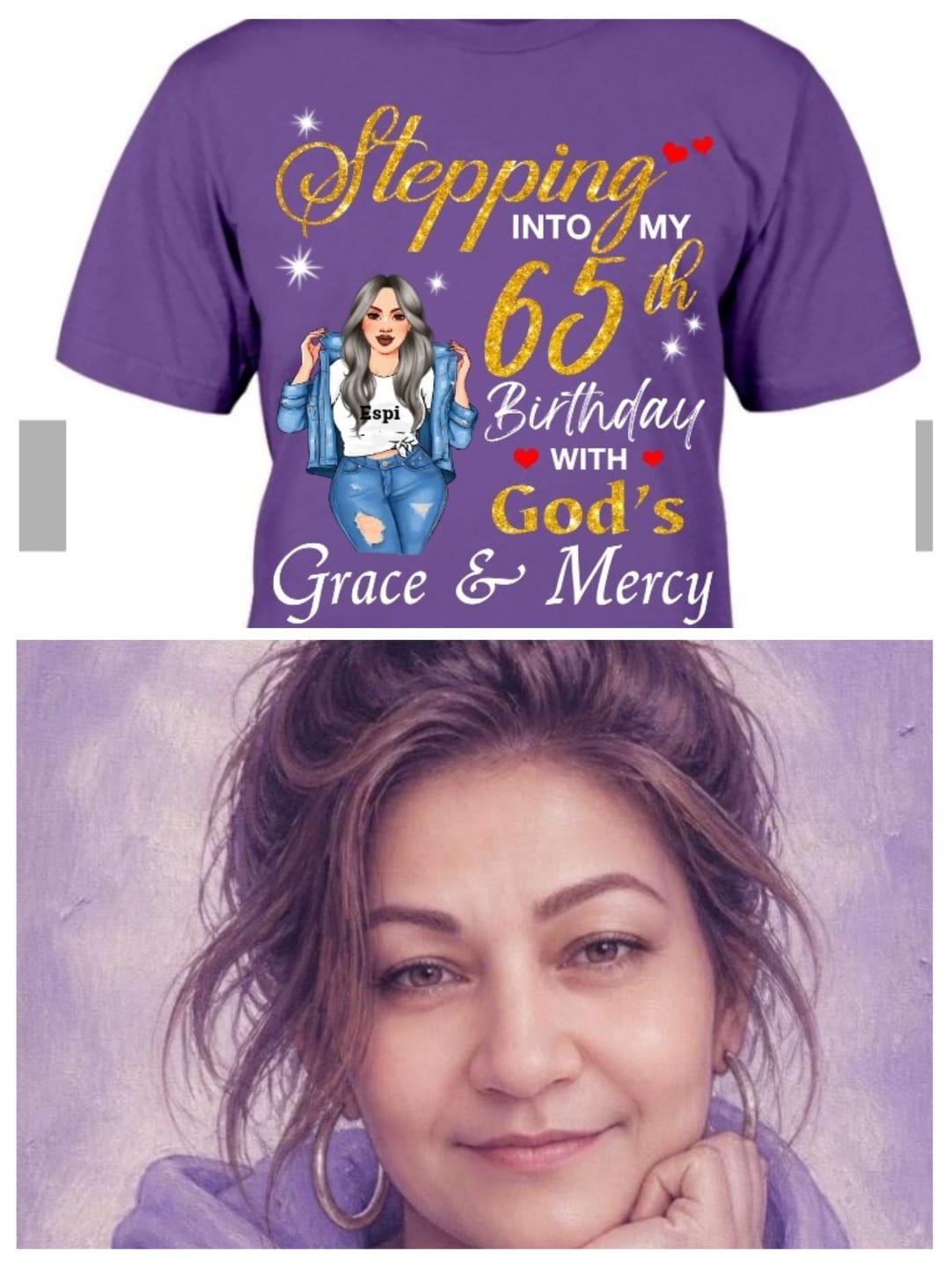 Customer photo review of 65th Birthday With God's Grace & Mercy