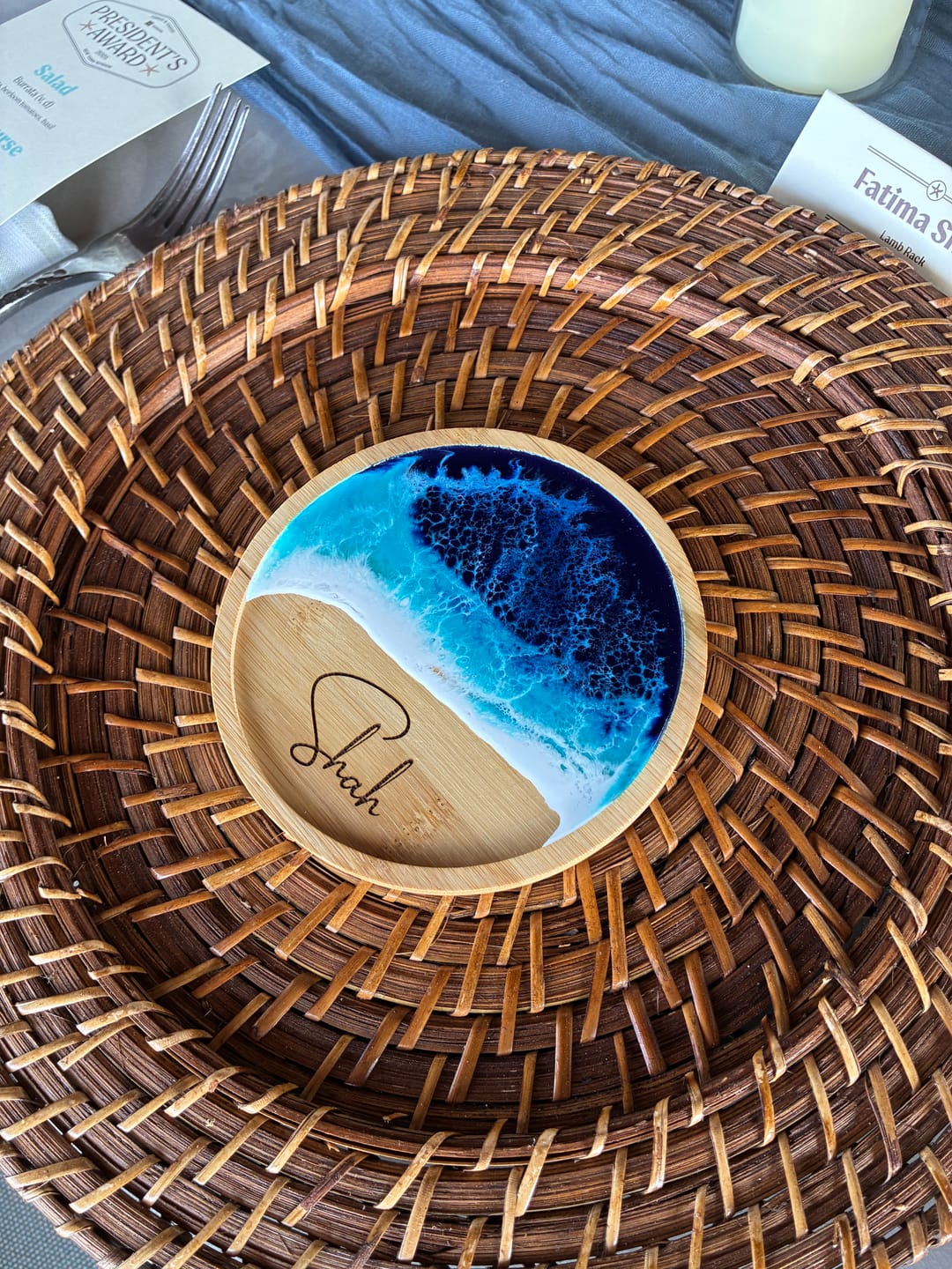 Customer photo review of Corporate Client Gift Ocean Resin Ring Dish-Coaster– Jewelry Tray