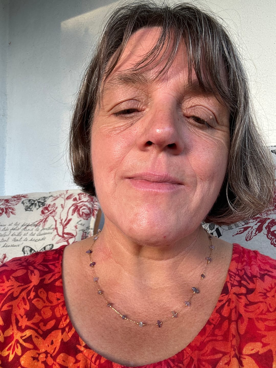Customer photo review of Amethyst Halskette - Rohperlen S925 Silber Gold legiert