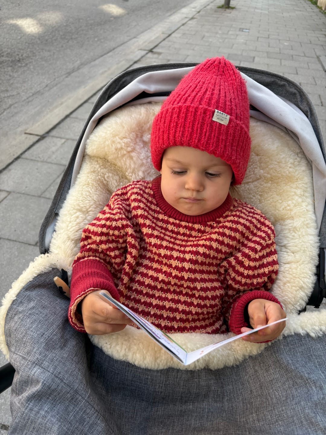 Customer photo review of Juniper Striped Snuggly Knitted Jumper