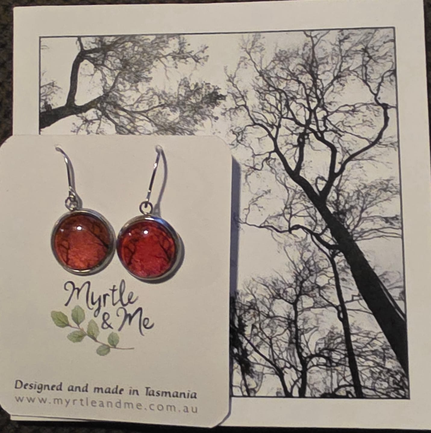 Customer photo review of Trees After Fire - Drop Earrings | Winter Edition