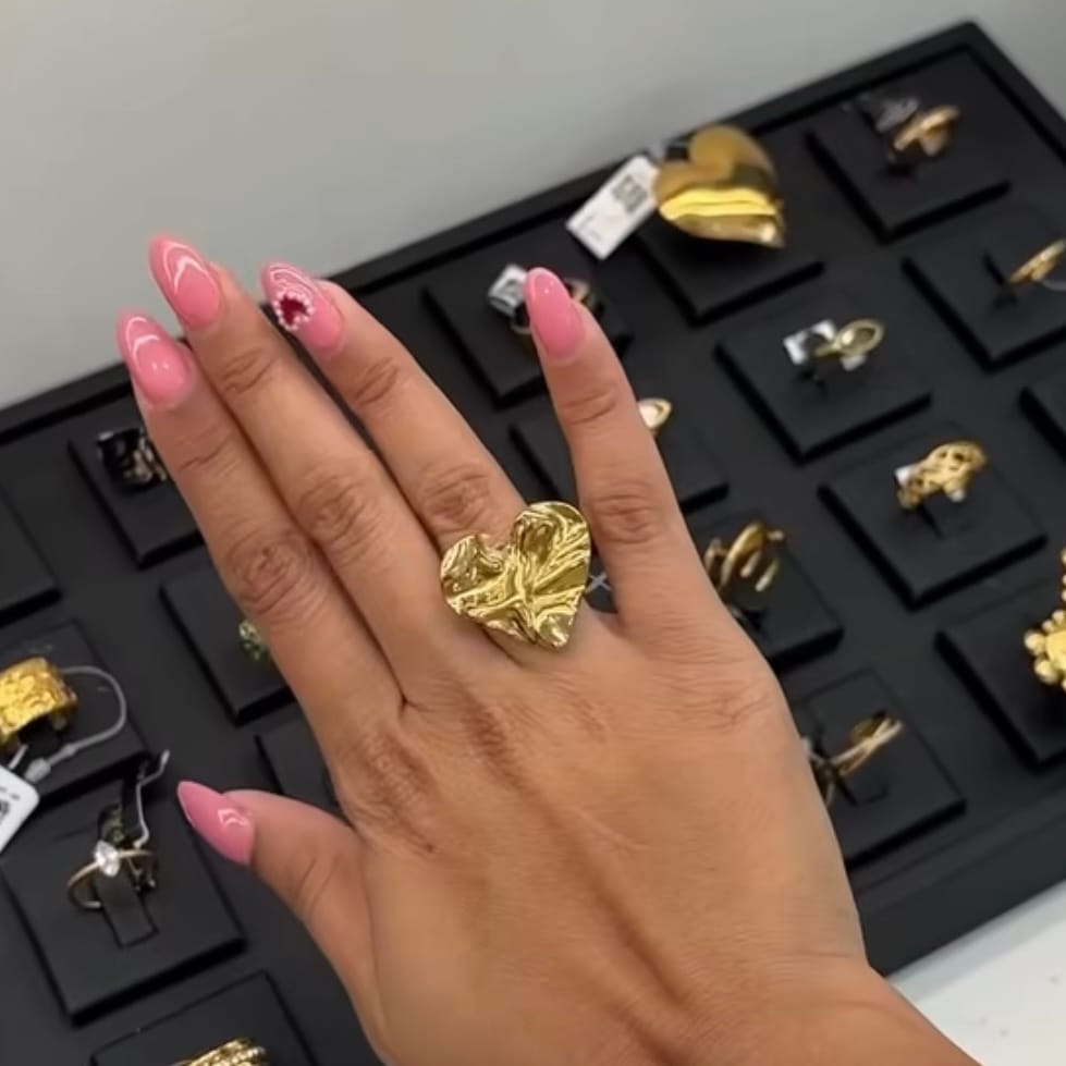 Customer photo review of Statement Textured Heart Shape Ring