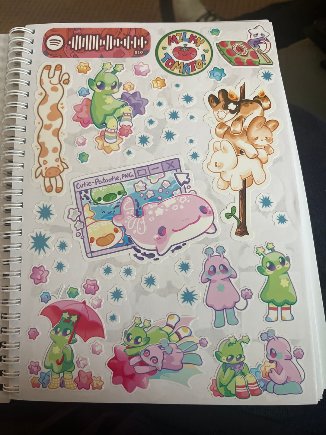 Customer photo review of Cute Alien Sticker Sheet