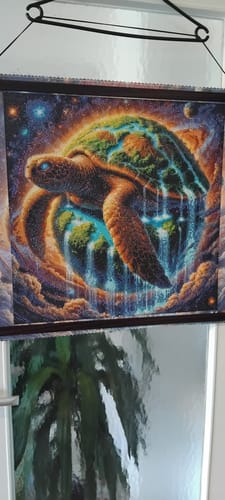 Customer photo review of 5D Diamond Painting – Wasserfallinsel der Träume