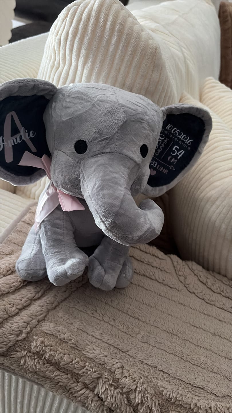 Customer photo review of Zur Geburt - Baby-Stofftier