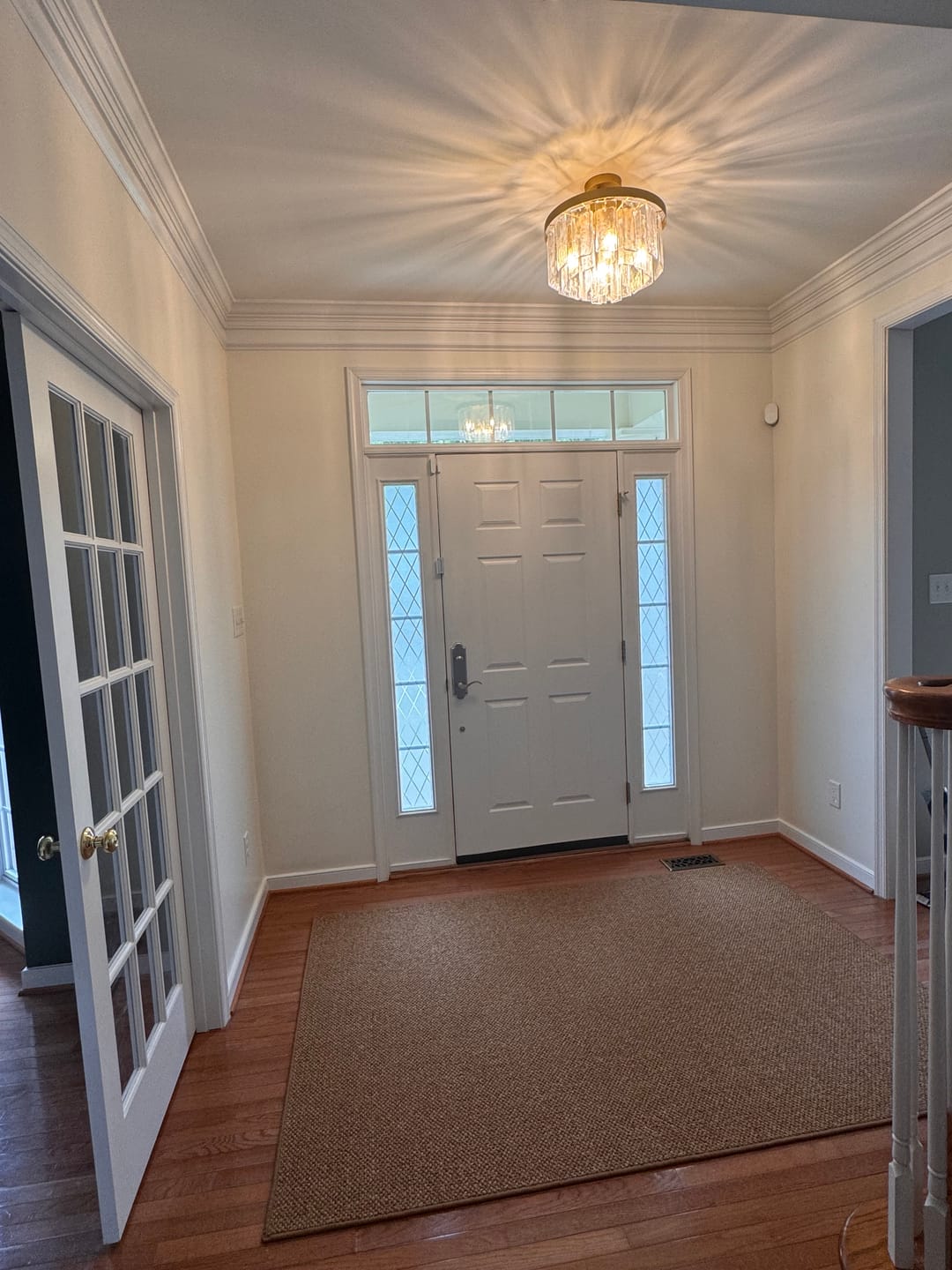 Customer photo review of Tiered Hammered Water Glass Round Semi Flush Mount