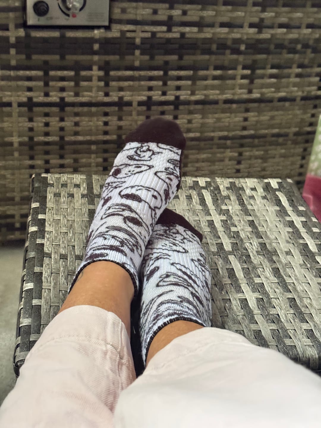 Customer photo review of Snoopy Sox Ankle Compression Socks