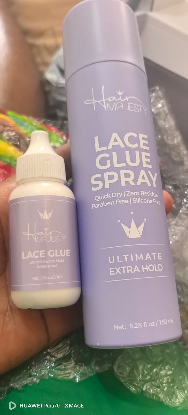 Customer photo review of Ultimate Extra Hold Lace Glue (Waterproof, Invisible Bond)